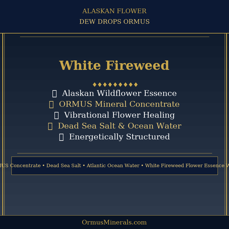 Ormus Minerals Alaskan Flower WHITE FIREWEED Dew Drops 4oz Extra Strength 3x