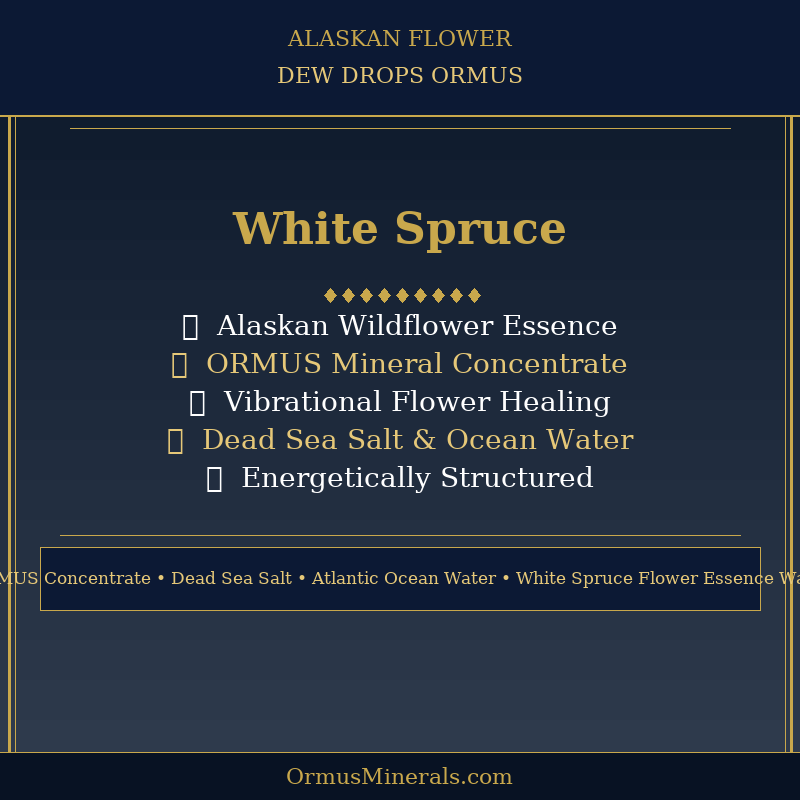 Ormus Minerals Alaskan Flower WHITE SPRUCE Dew Drops 4oz Extra Strength 4x