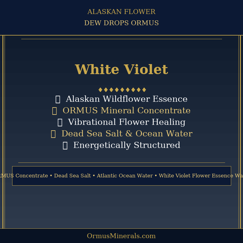 Ormus Minerals Alaskan Flower WHITE VIOLET Dew Drops 4oz Extra Strength 1x