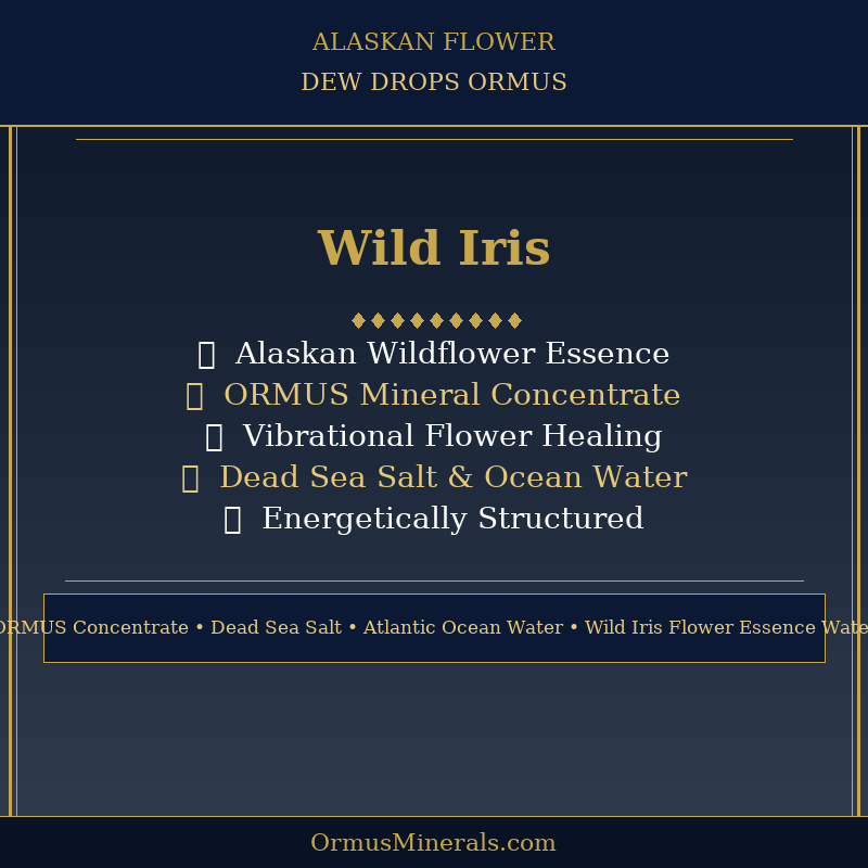 Ormus Minerals Alaskan Flower WILD IRIS Dew Drops 8oz