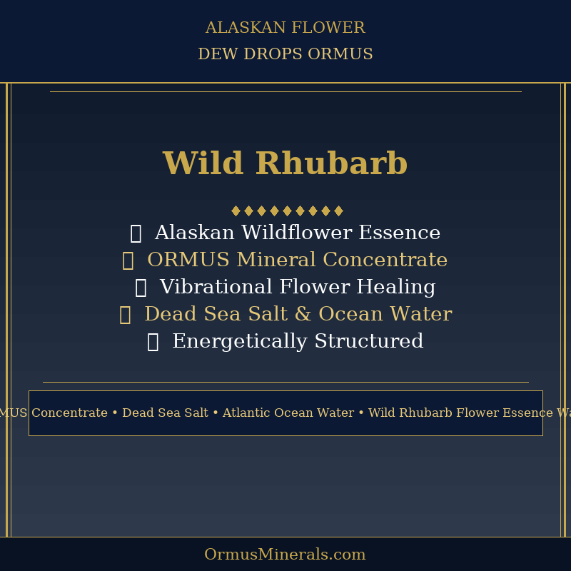 Ormus Minerals Alaskan Flower WILD RHUBARB Dew Drops 4oz Extra Strength 4x