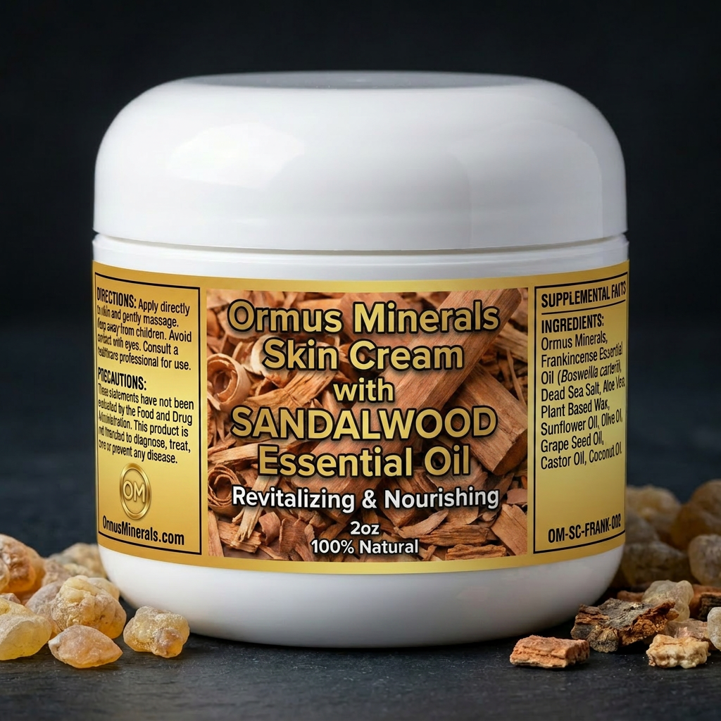 Ormus Minerals Skin Cream with Sandalwood Essential Oil