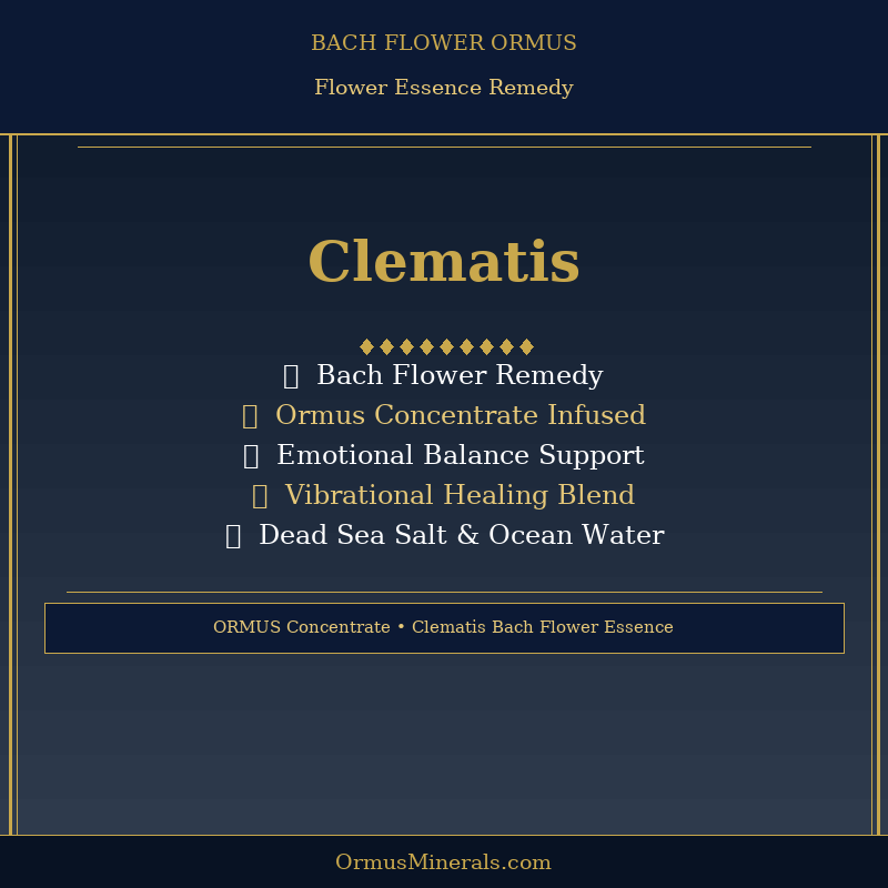 Bach Flower Clematis Dew Drops Ormus