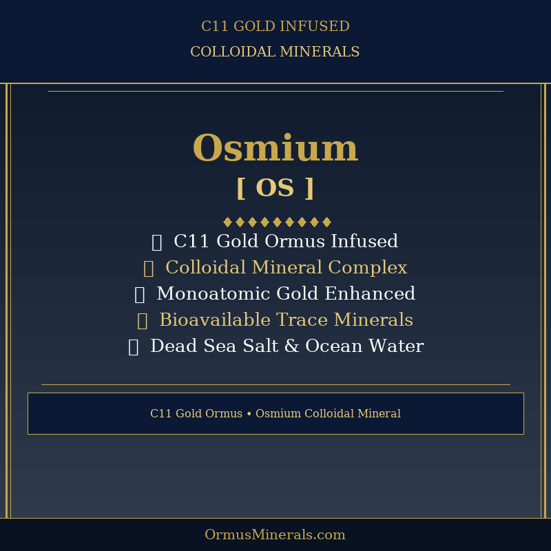 Ormus C11 Colloidal Osmium 32oz Extra Strength 3x