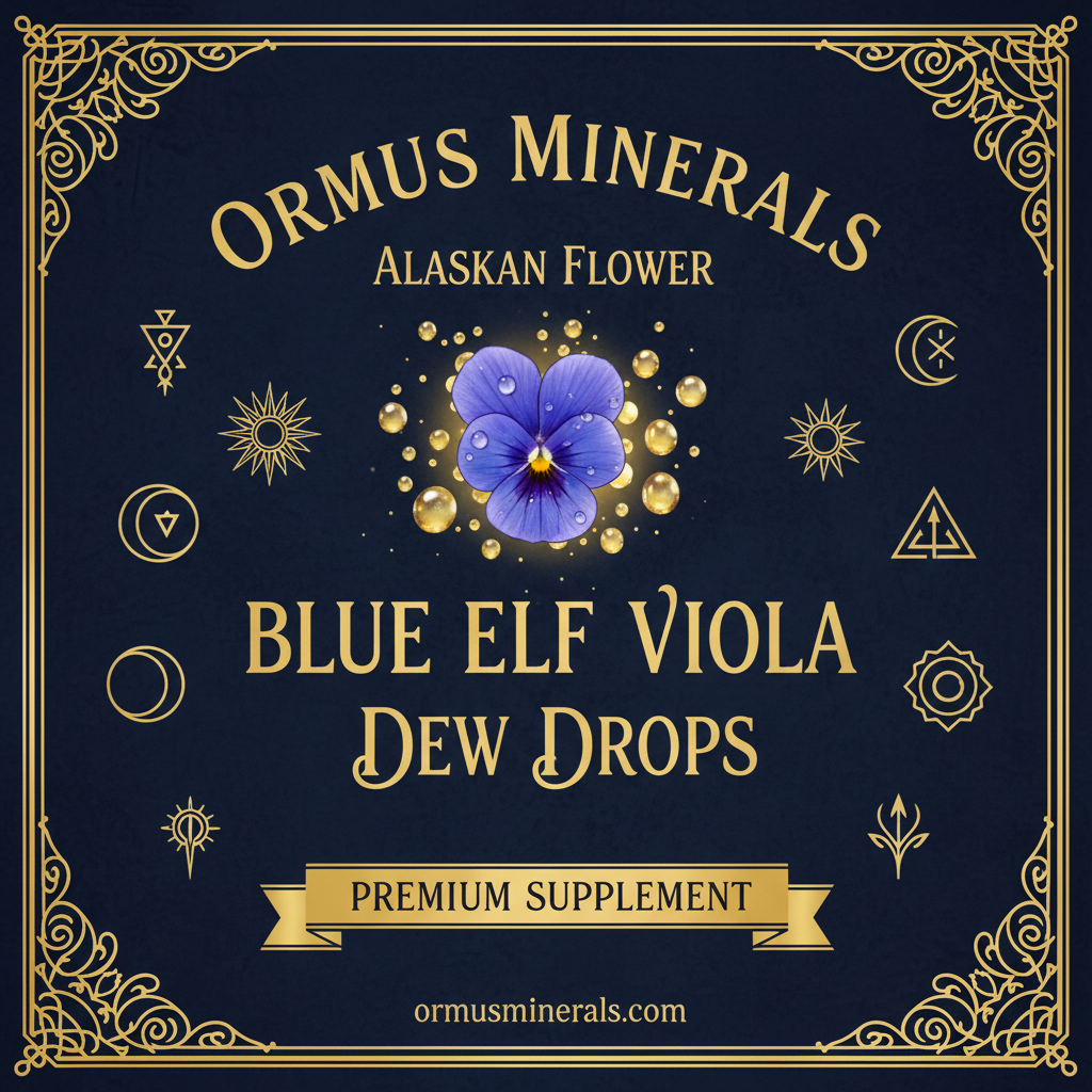 Ormus Minerals Alaskan Flower BLUE ELF VIOLA Dew Drops 4oz