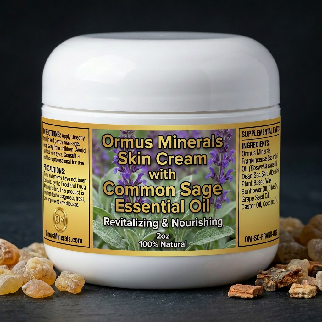 Ormus Minerals Skin Cream with Common Sage Essential Oil