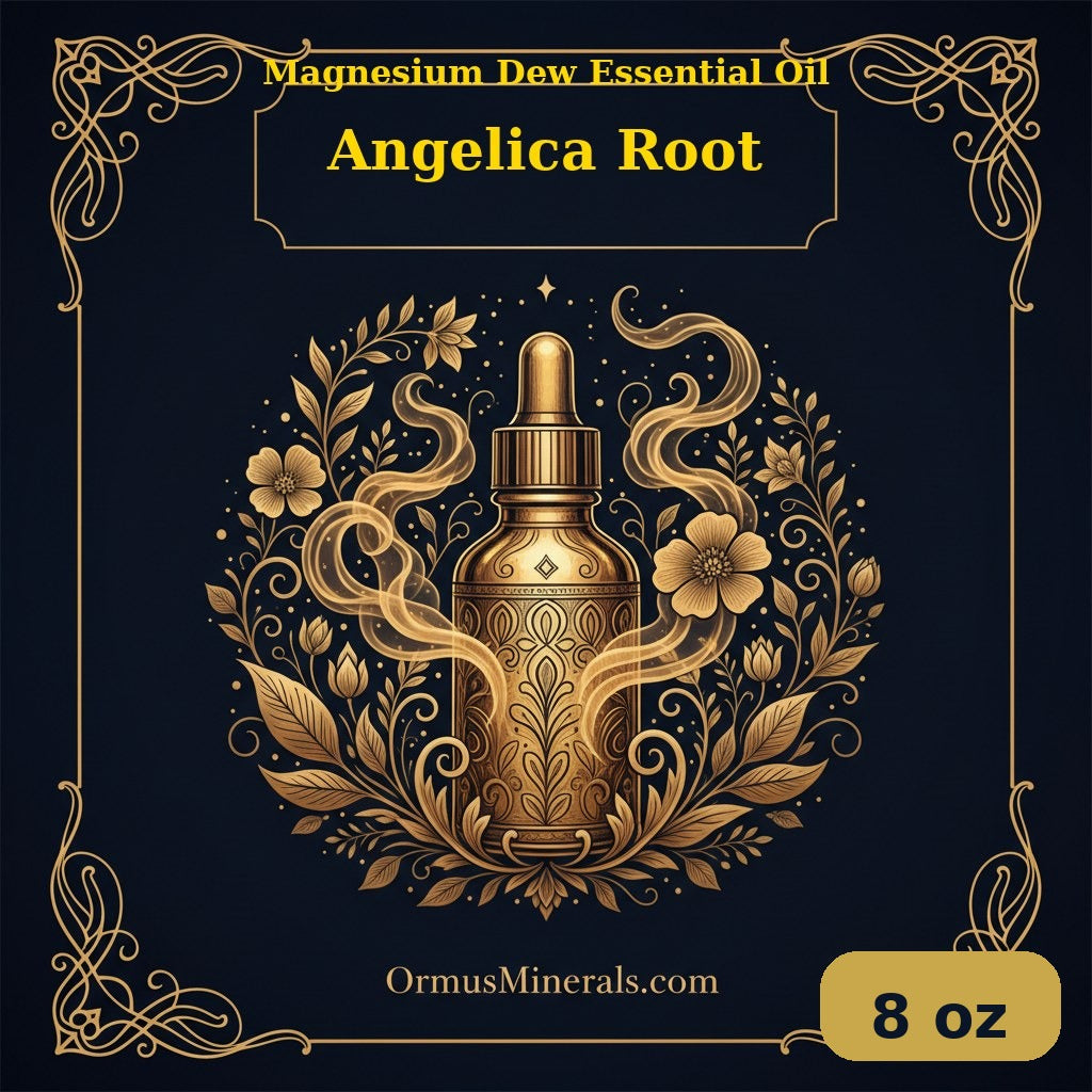 Ormus Magnesium Dew Essential Oil Angelica Root 8oz | OrmusMinerals.com