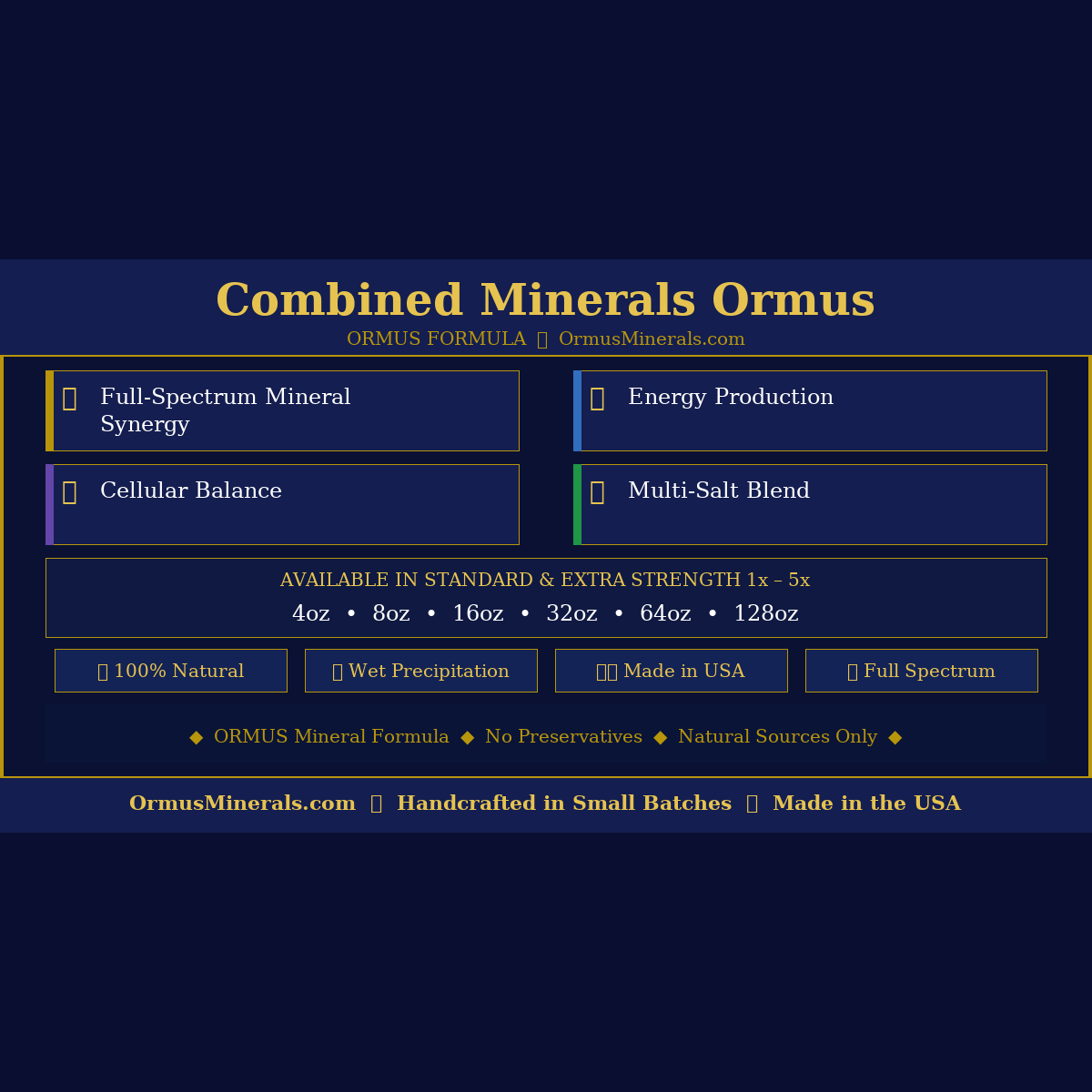 Combined Minerals Ormus Energy Ormus 8oz Standard