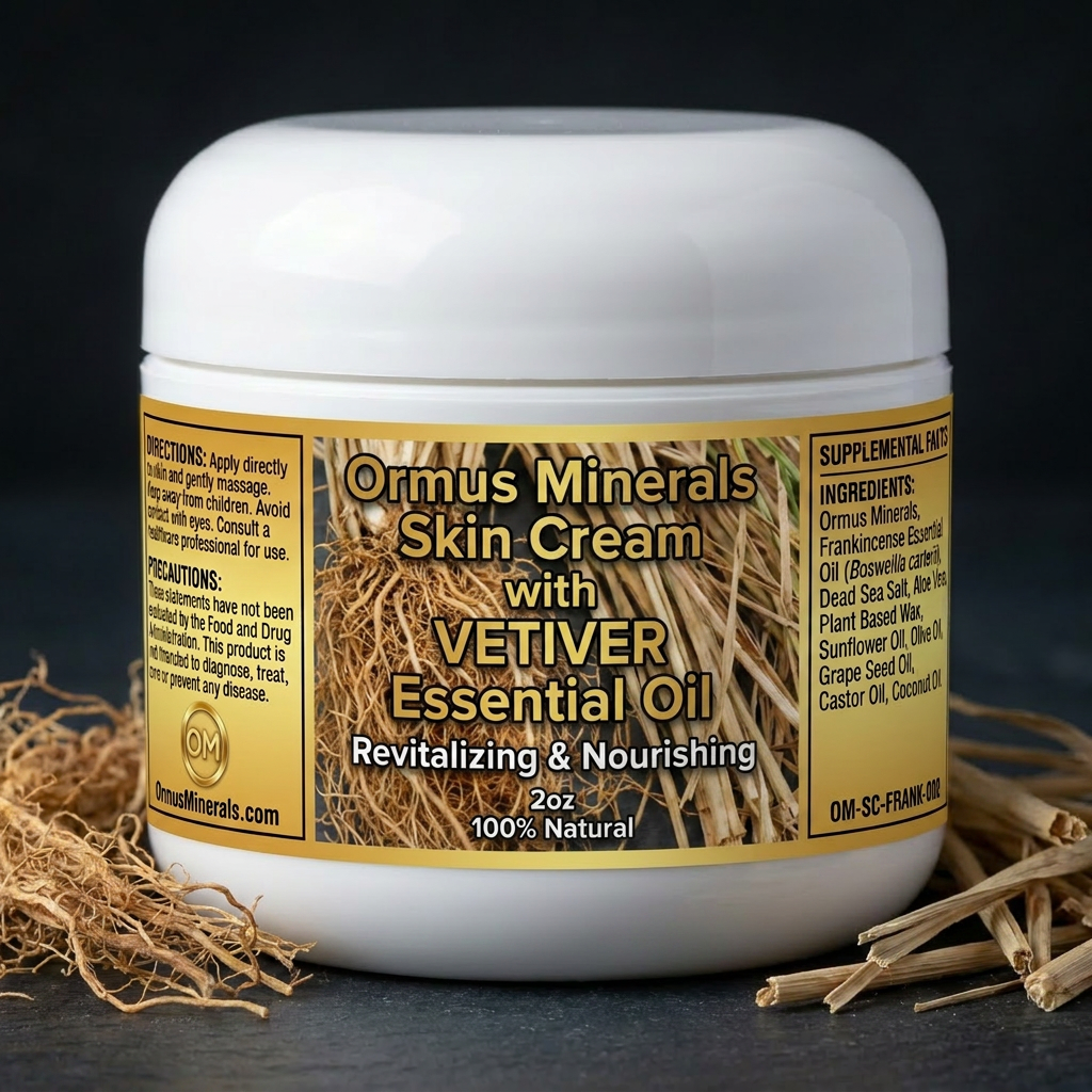 Ormus Minerals Skin Cream with Vetiver Essential Oil