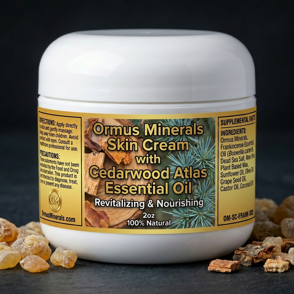 Ormus Minerals Skin Cream with Cedarwood Atlas Essential Oil