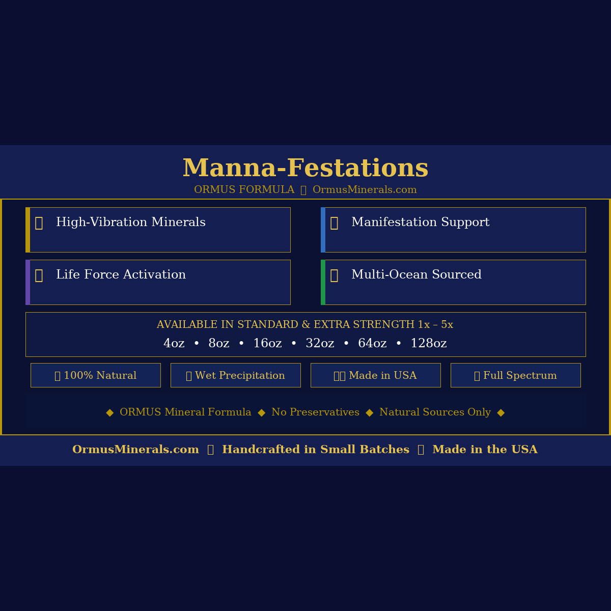 Ormus Formula Manna Festations 128oz