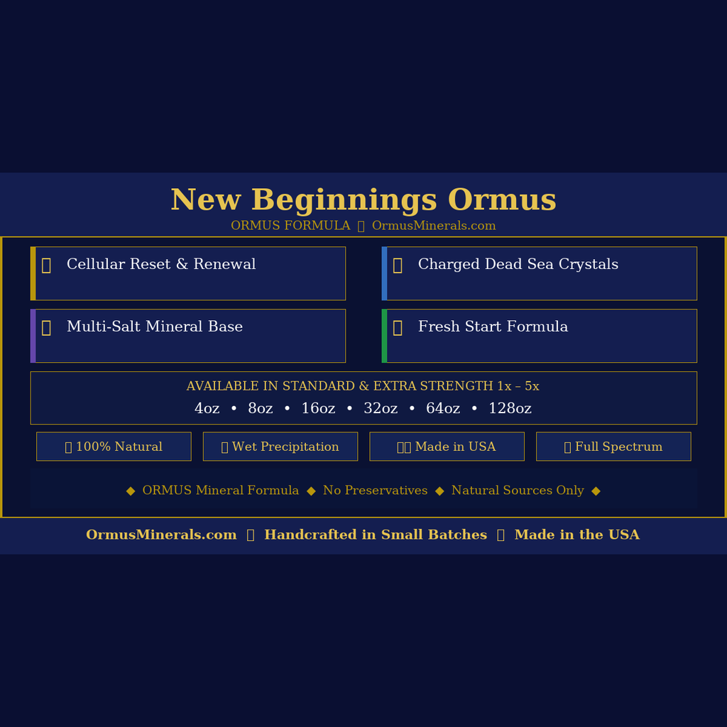 Ormus Minerals New Beginnings Ormus 64oz Extra Strength 1x