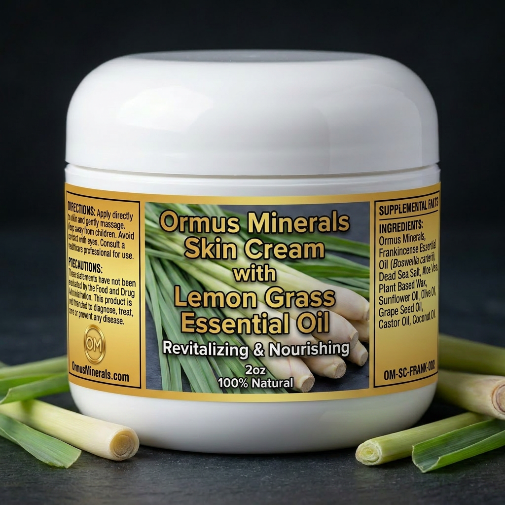 Ormus Minerals Skin Cream with Lemon Grass Essential Oil