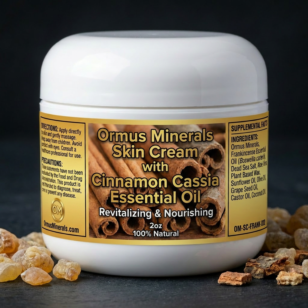 Ormus Minerals Skin Cream with Cinnamon Cassia Essential Oil
