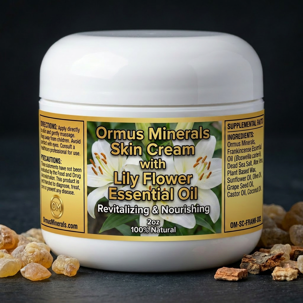 Ormus Minerals Skin Cream with Lily Flower Essential Oil