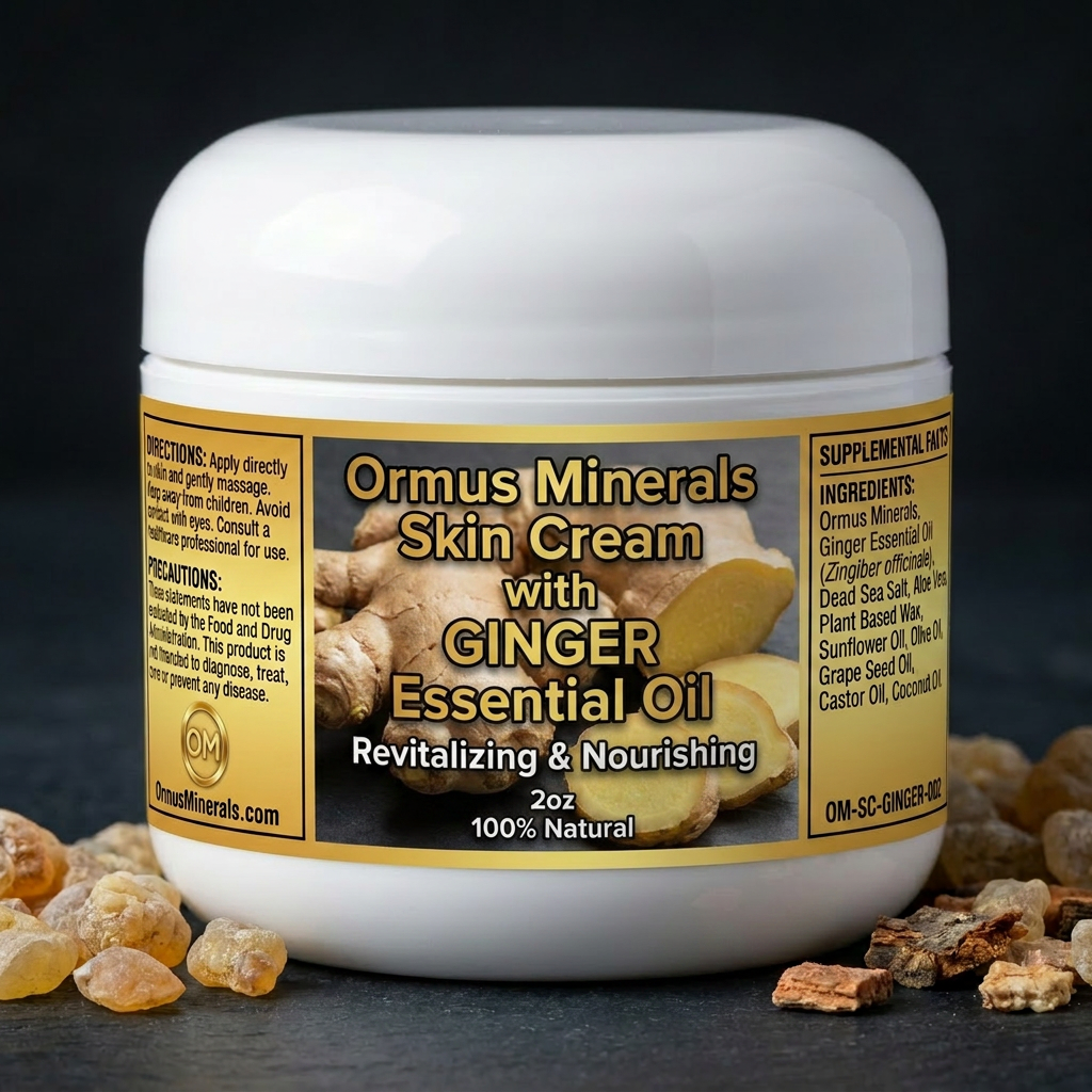 Ormus Minerals Skin Cream with Ginger Essential Oil