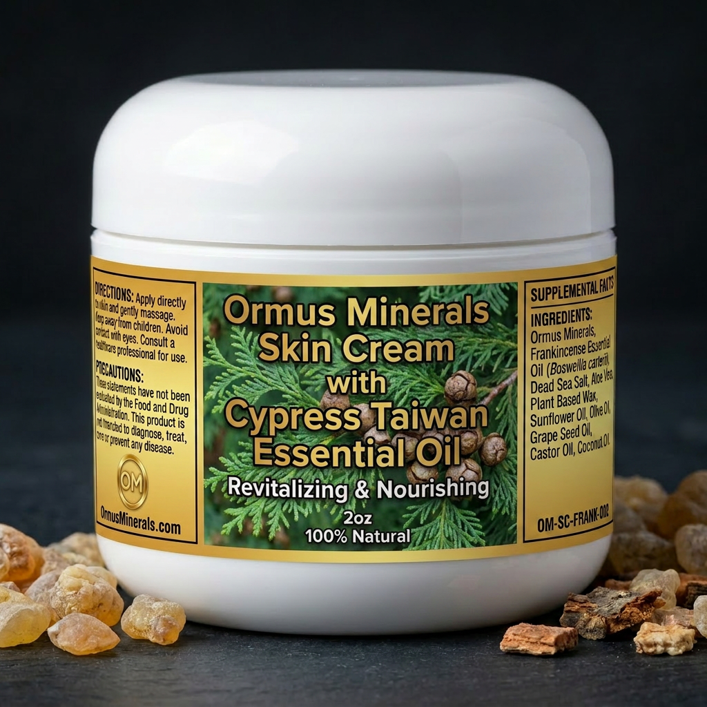 Ormus Minerals Skin Cream with Cypress Taiwan Essential Oil