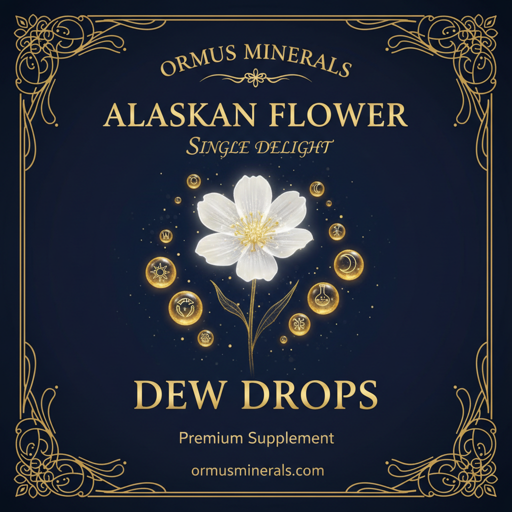 Ormus Minerals Alaskan Flower SINGLE DELIGHT Dew Drops 8oz Extra Strength 2x