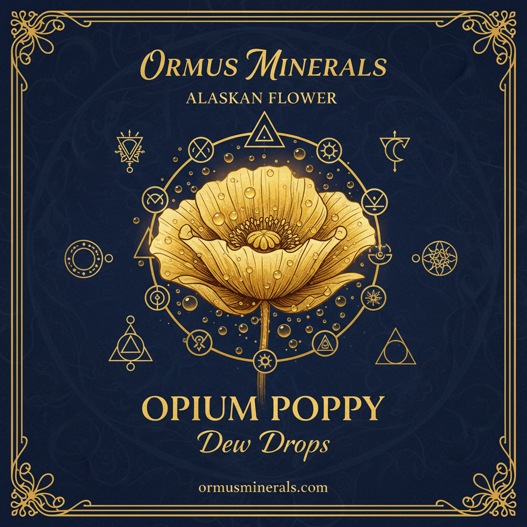 Alaskan Flower OPIUM POPPY Ormus Dew Drops 4oz Extra Strength 5x