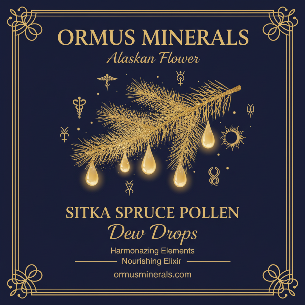 Ormus Minerals Alaskan Flower SITKA SPRUCE POLLEN Dew Drops 4oz Extra Strength 1x