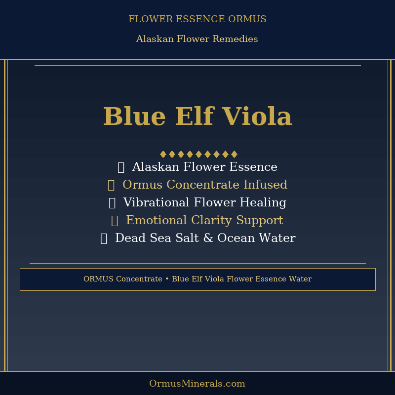 Ormus Minerals BLUE ELF VIOLA Flower Essence Imprinted Ormus 16oz
