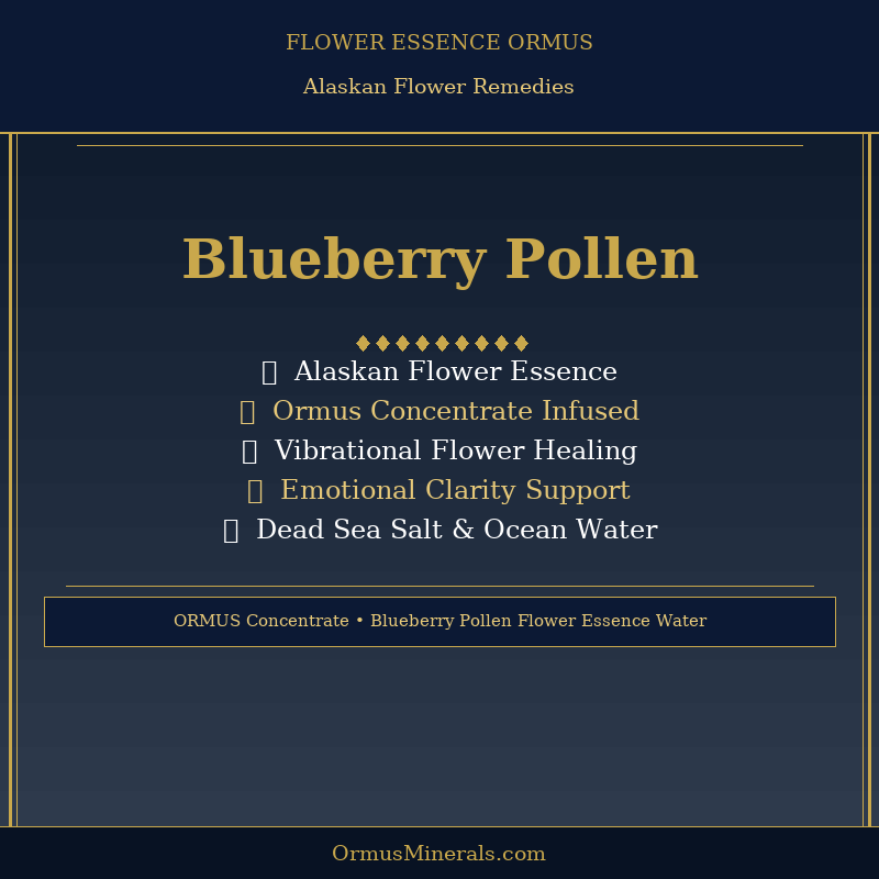 Ormus Minerals BLUEBERRY POLLEN Flower Essence Imprinted Ormus 8oz