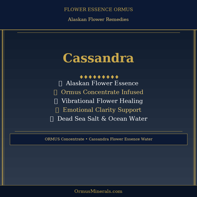 Ormus Minerals CASSANDRA Flower Essence Imprinted Ormus 8oz
