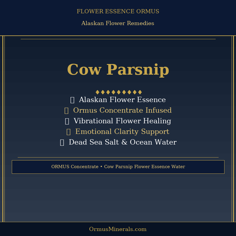 Ormus Minerals COW PARSNIP Flower Essence Imprinted Ormus 16oz