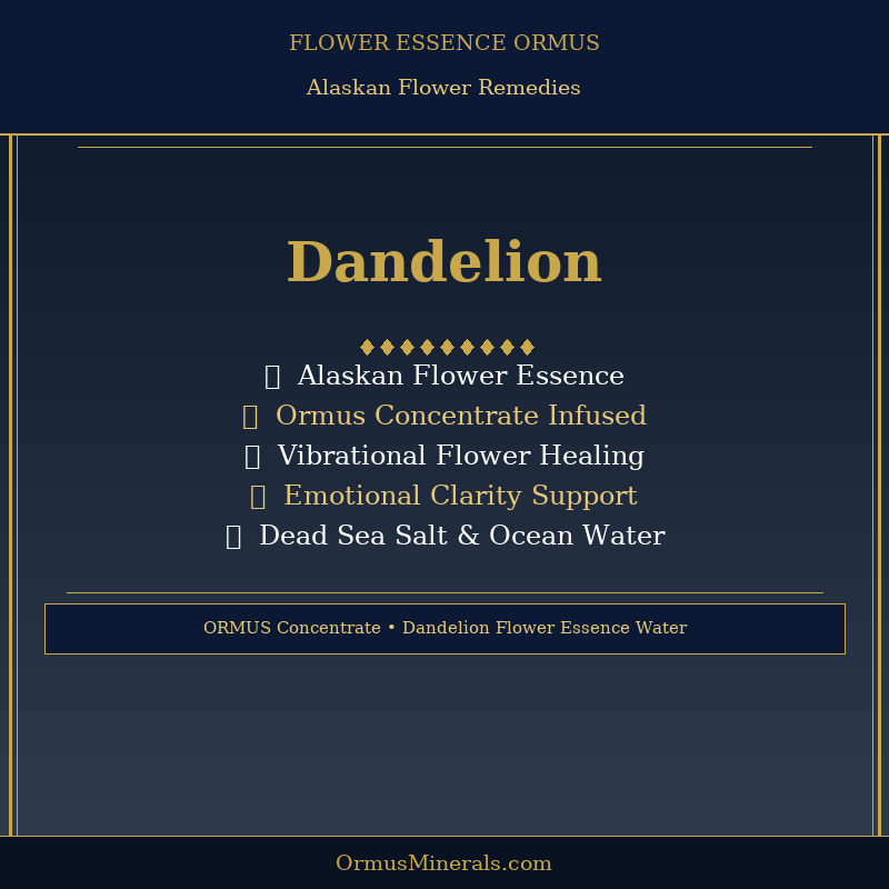 Ormus Minerals DANDELION Flower Essence Imprinted Ormus 8oz