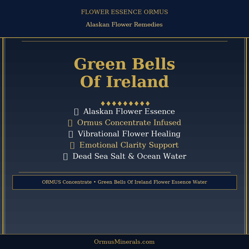 Ormus Minerals GREEN BELLS OF IRELAND Flower Essence Imprinted Ormus 8oz