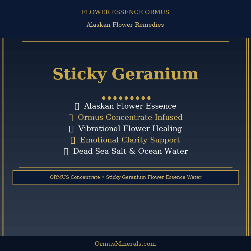 Ormus Minerals STICKY GERANIUM Flower Essence Imprinted Ormus 8oz