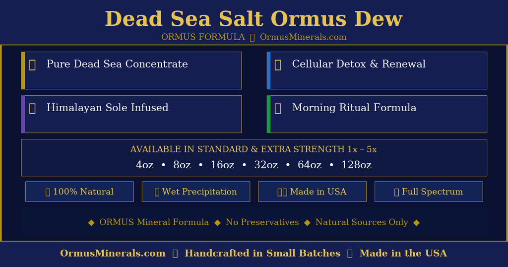 Ormus Minerals Dead Sea Salt Ormus Minerals Dew 128oz Extra Strength 5x