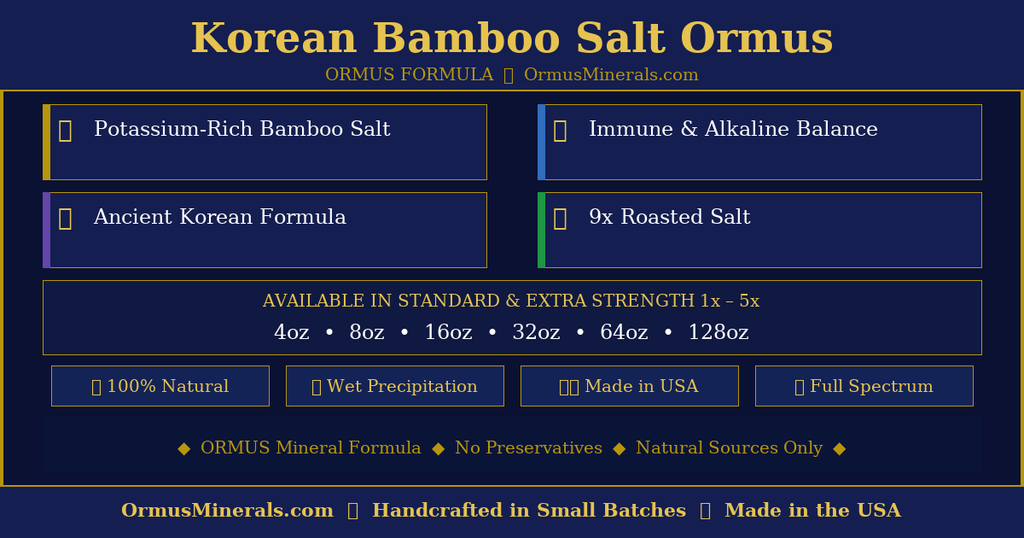 Ormus Formula Korean Bamboo Salt Ormus 8oz
