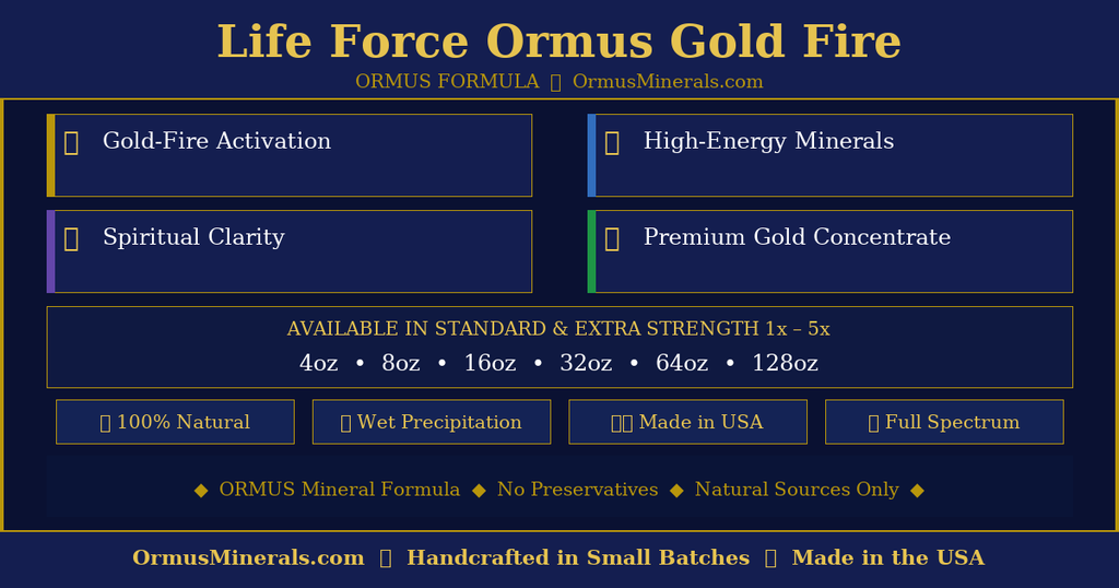 Ormus Formula Life Force Ormus Gold Fire 32oz