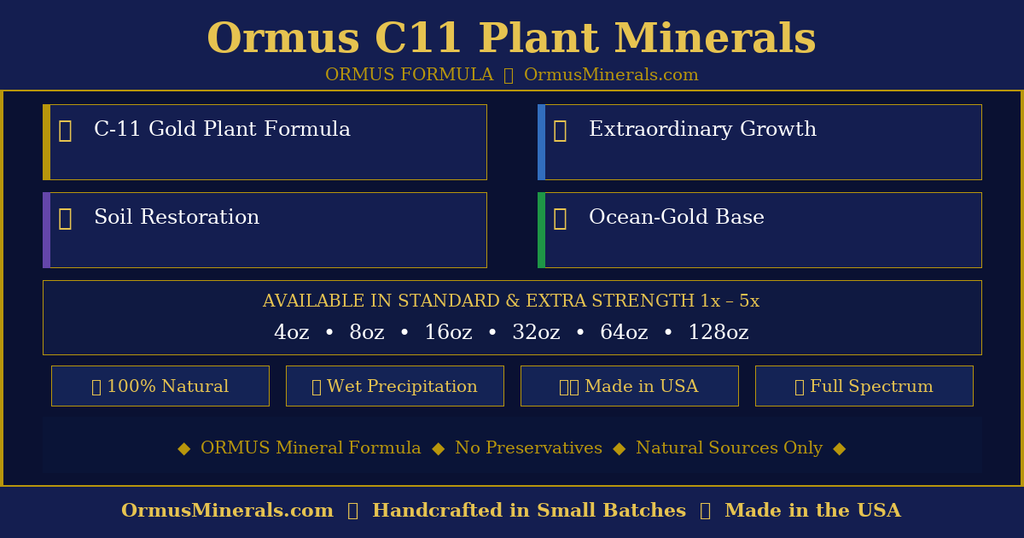 Ormus C11 Plant Life Minerals Ormus 4oz 5x Extra Strength