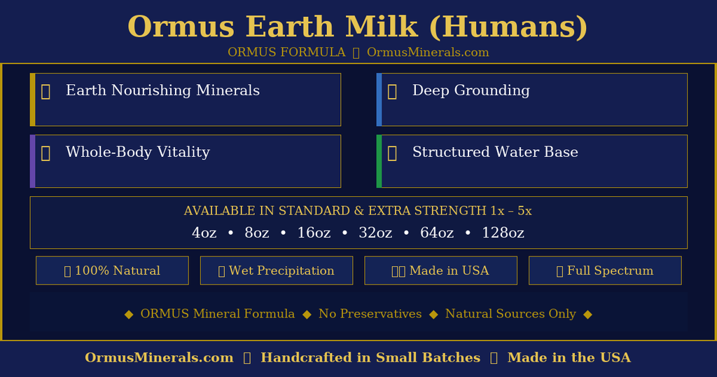 Ormus Earth Milk for Humans Ormus 16oz 2x Extra Strength