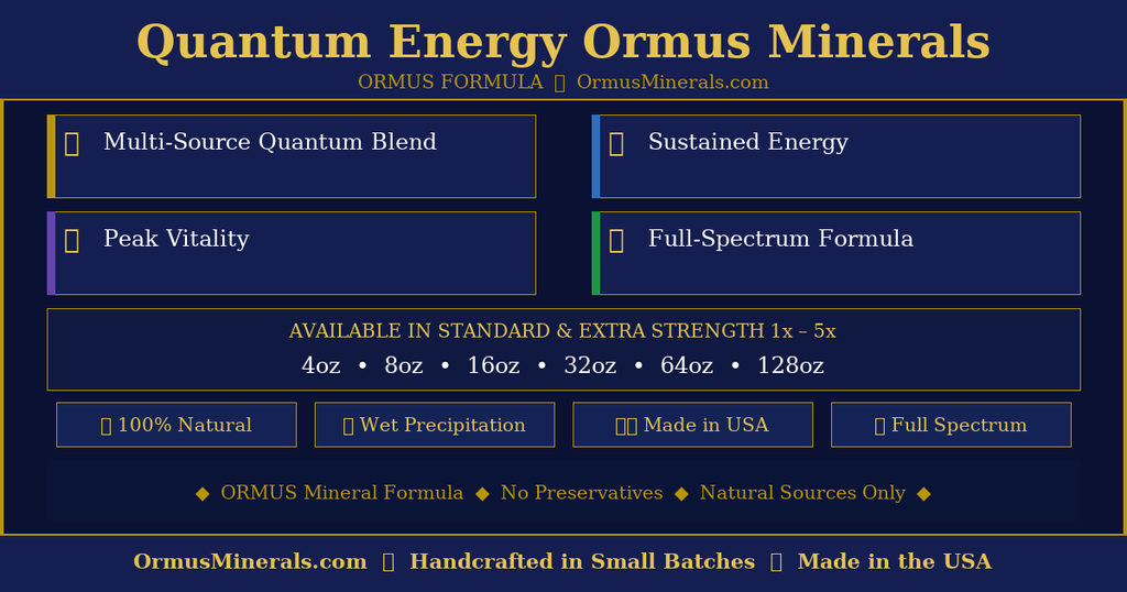 Quantum Energy Ormus Minerals Ormus 4oz 3x Extra Strength