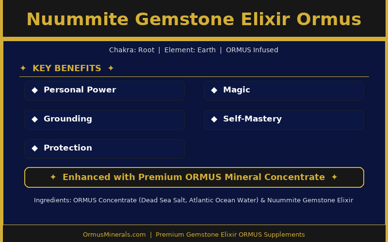 Nuummite Gemstone Elixir Ormus