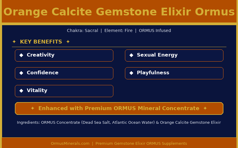 Orange Calcite Gemstone Elixir Ormus