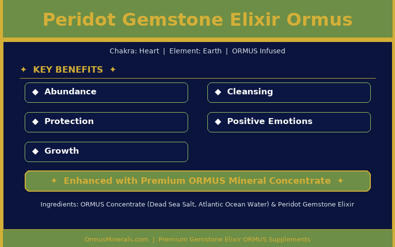 Peridot Gemstone Elixir Ormus